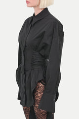 Braycha Ruch Drawstring Shirt - Black