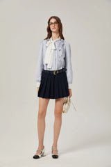 Mélisande embroidered a-line pleated skirt