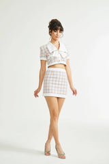 Melanie cropped top & skirt matching set