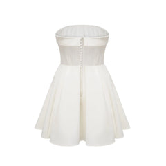 Kyra white off-shoulder flared dress