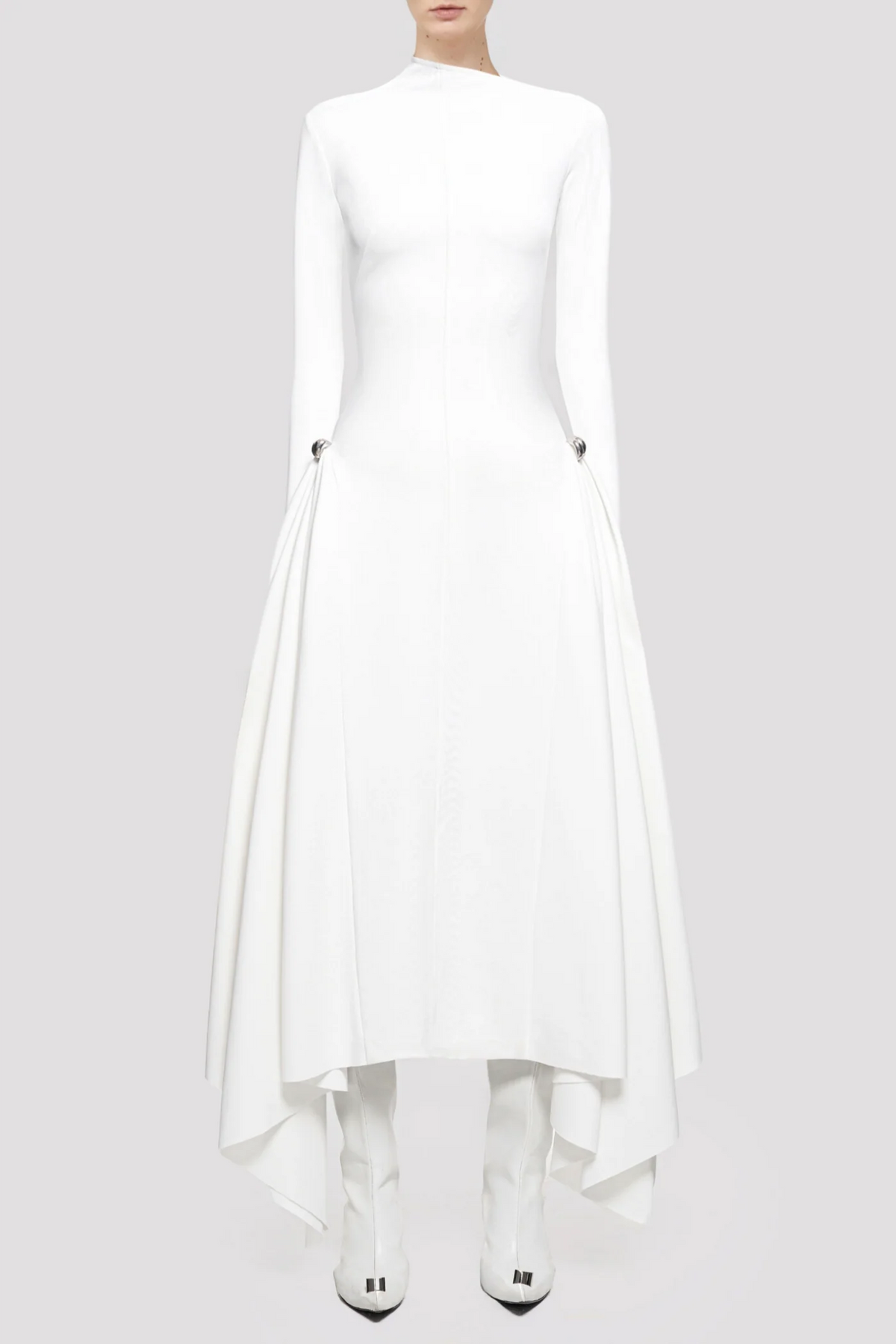 Eorkone Symmetric Draped Maxi Dress - White
