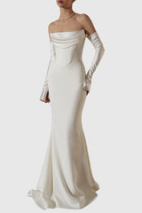 Heega Off Shoulder Corset Maxi Dress - White
