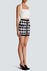 Abiga Diamond Jacquard Knit Skirt