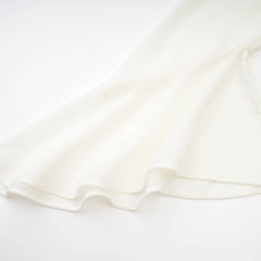 Fauve white ruffle strapless long-sleeve blouse