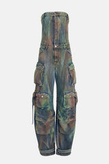 Kynlee Camouflage Cargo Denim Jumpsuit