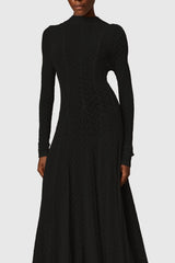 Dodiya Wavy-pattern Lace Maxi Dress - Black