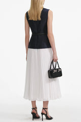 Kayele Sleeveless Belted Chiffon Midi Dress
