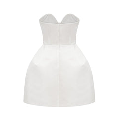 Laure white bustier off-shoulder mini dress
