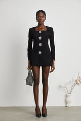 Fionnghuala black crystal mini dress
