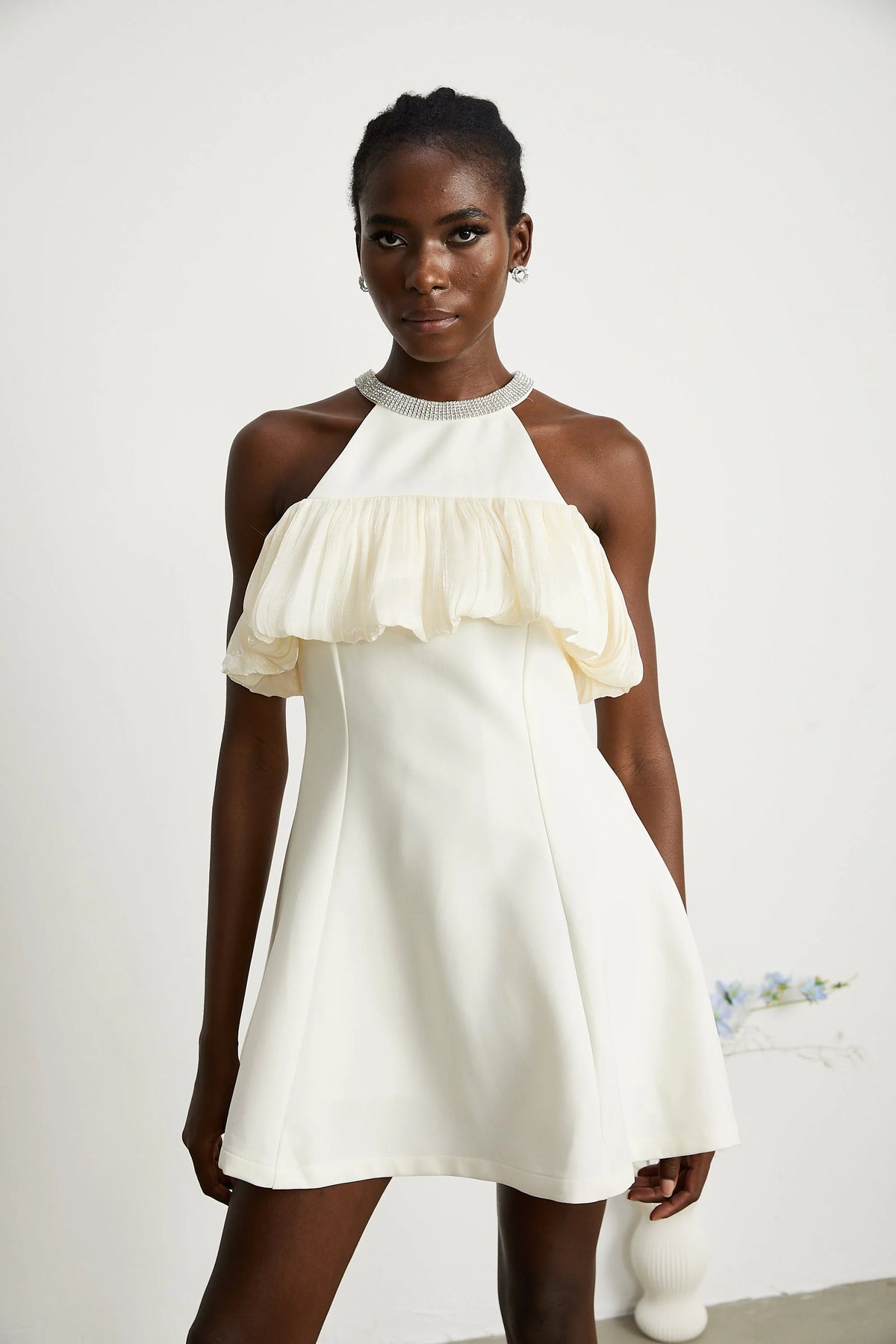 Joséphine crystal-embellished sleeveless mini dress