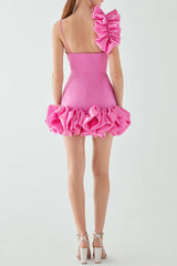 Constance Puff Satin Mini Dress