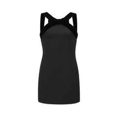 Catriona velvet-bow low-back mini dress