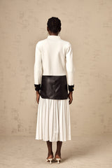 Cyrielle white contrast-color knitted jacket