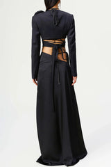 Cassara Asymmetric Lace Up Maxi Skirt