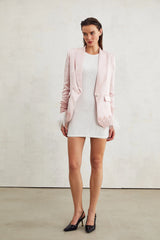 Laguna pink lace-detail satin jacket