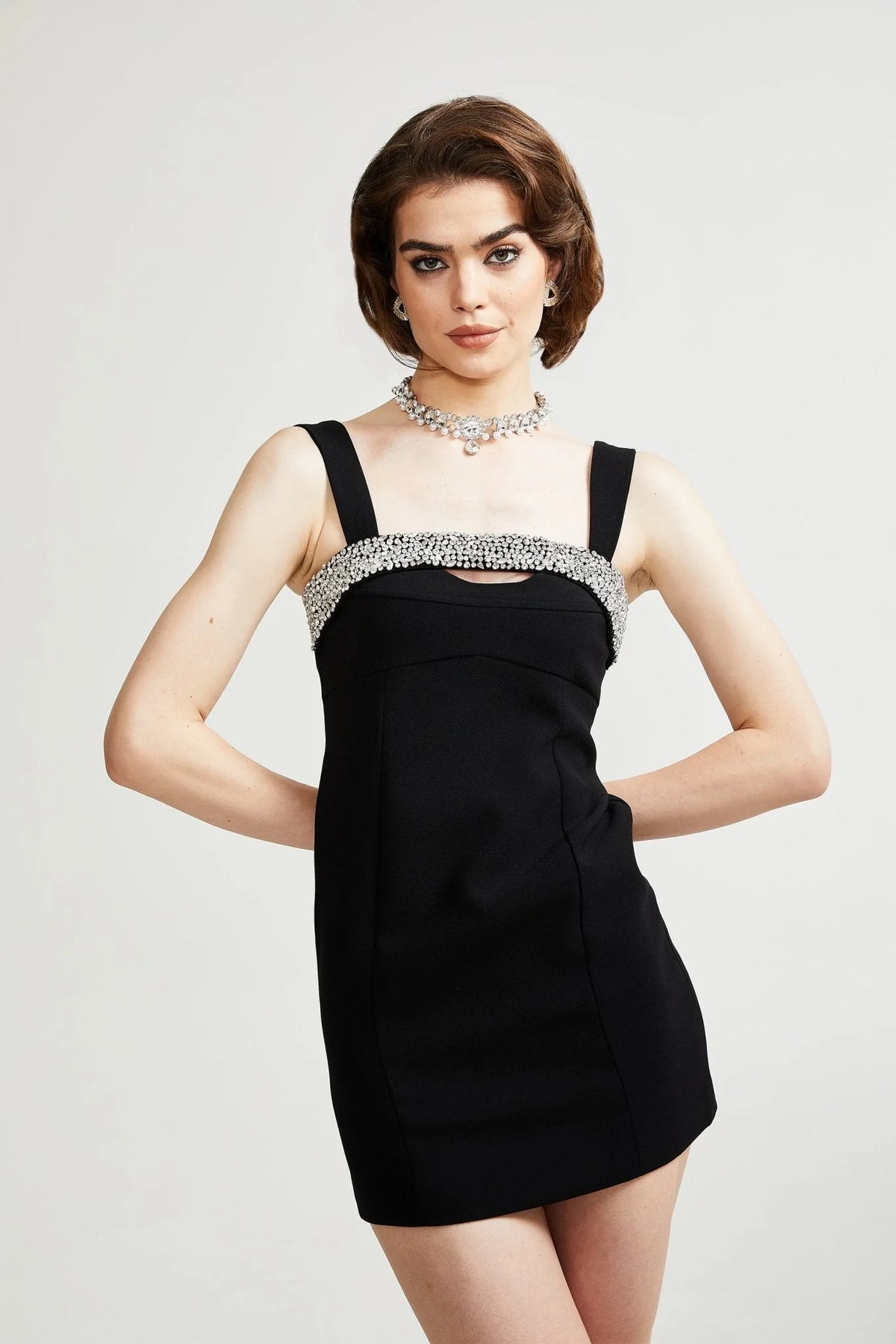 Mathilde black mini dress