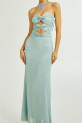 Anastasia Rhinestone Strapless Maxi Dress