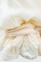 Gaiwan Halter Pearl Ruffle Mini Dress