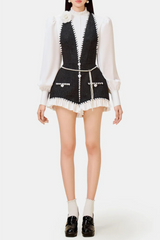 Colver Halter Tweed Shirt Romper
