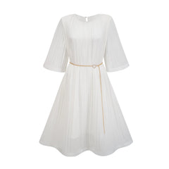 Gaëlle flared-sleeve pleated midi dress