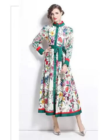 Adalasia paisley-print poplin midi dress