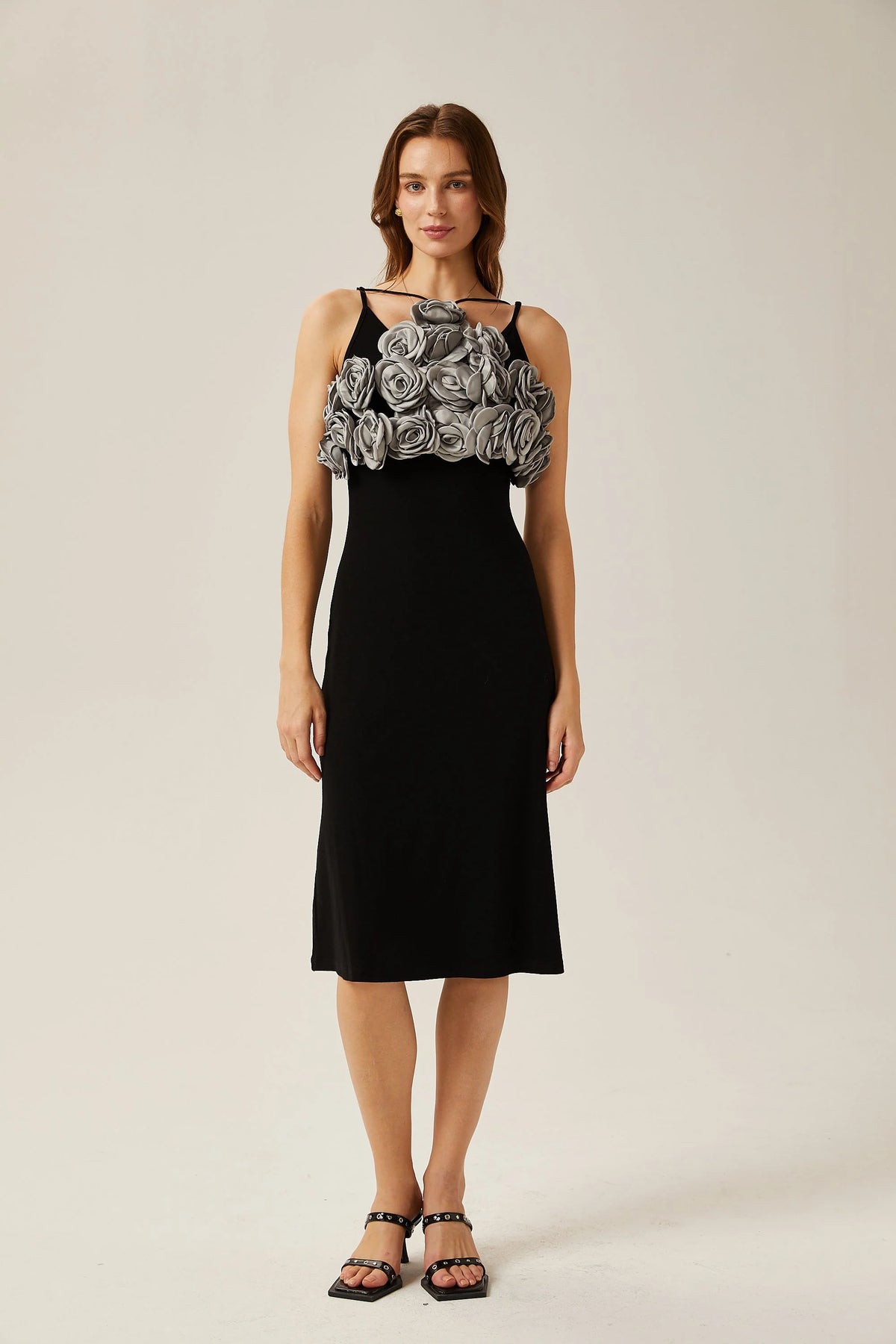 Clarisse faux-flower cropped top