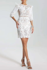 Magnolia Lace-embroidered Mini Dress