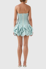 Coleka Floral Appliqué Strapless Mini Dress