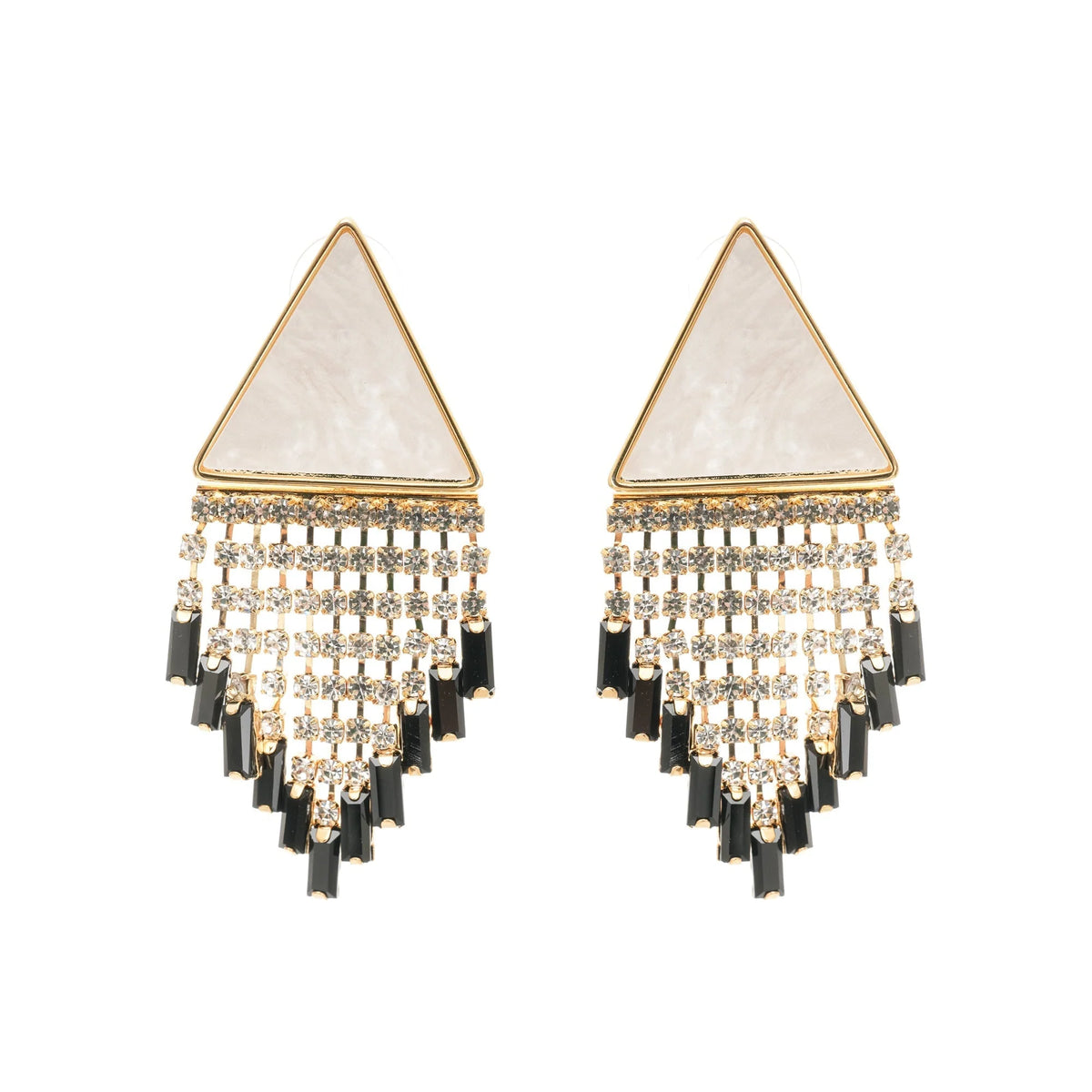 Lisette triangle-shape fringed earrings