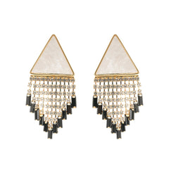 Lisette triangle-shape fringed earrings