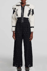 Ladza Circle Fringe Pants - Black