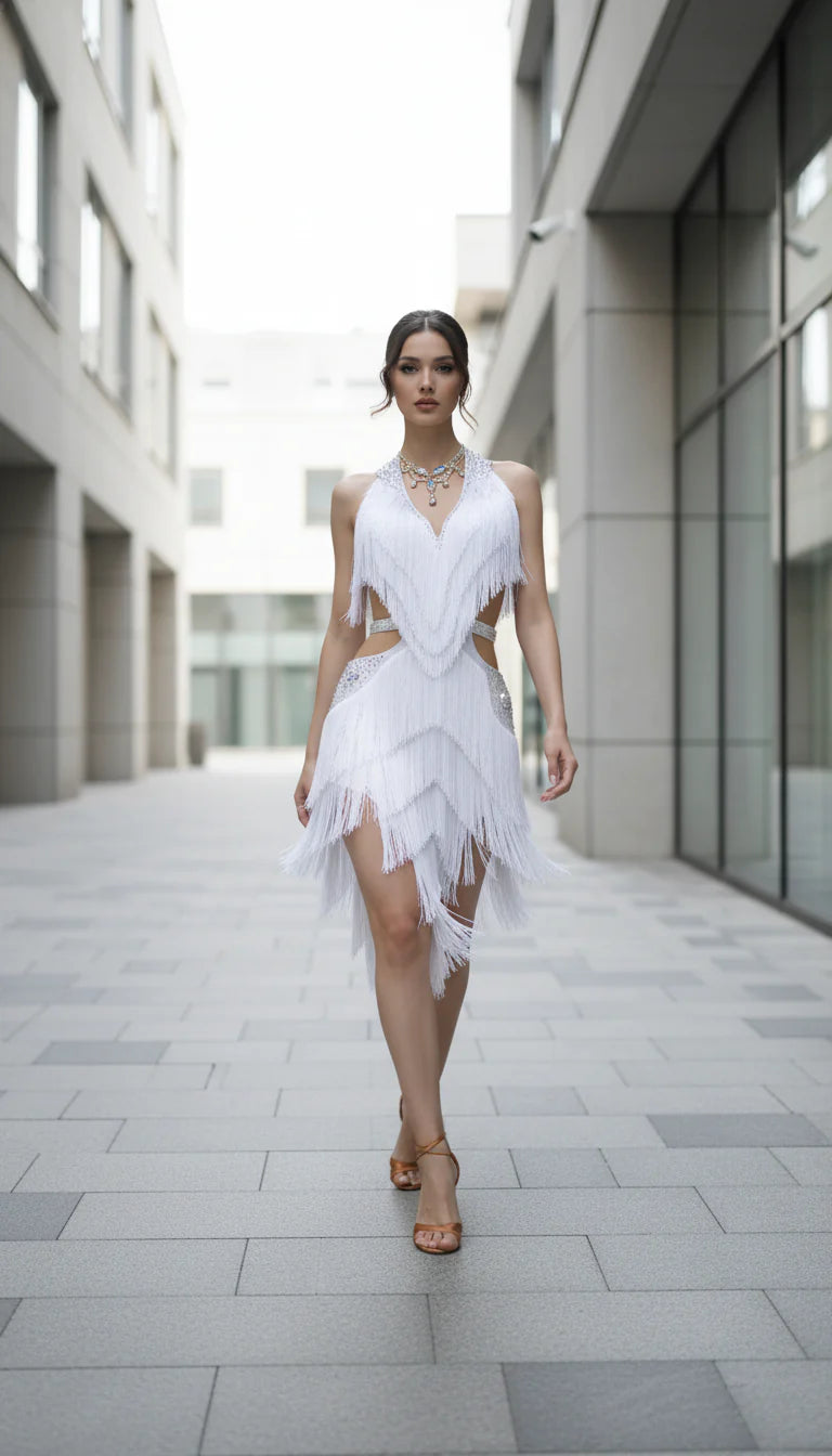 Maison Celie Fringe Cut-Out Dress 2025