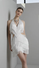Maison Celie Fringe Cut-Out Dress 2025