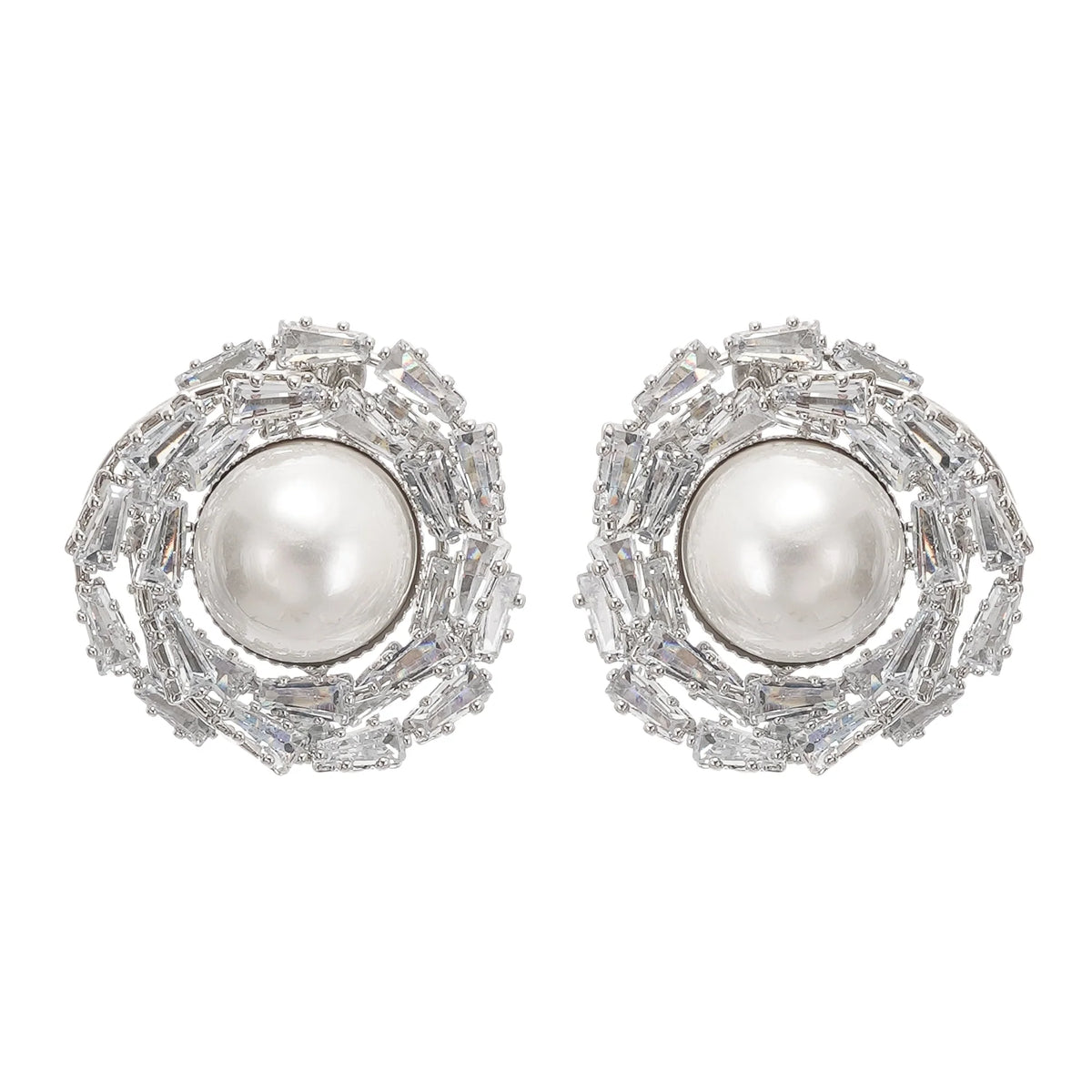 Emmelina crystal-embellished faux-pearl earrings