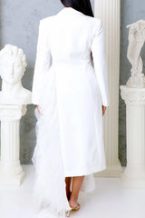 Dataya Mesh Patchwork Coat - White