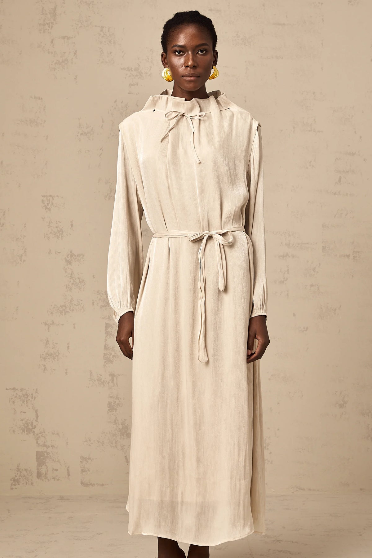 Agata self-tie tulle midi dress