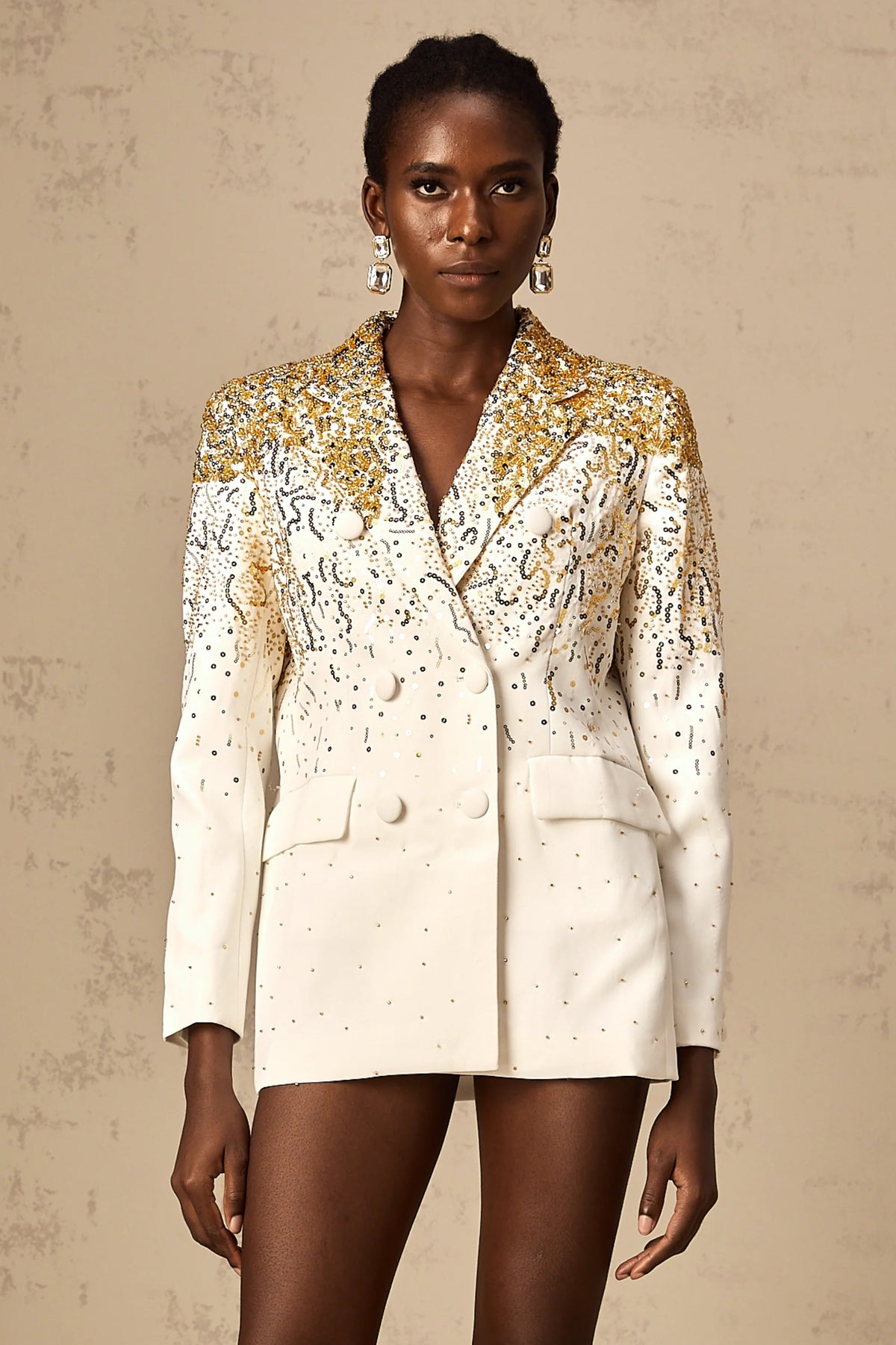Carole sequin-embellished double-breasted blazer