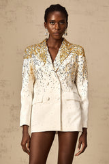 Carole sequin-embellished double-breasted blazer