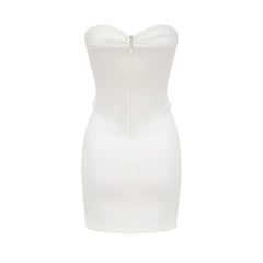 Melina bow-detail crystal mini dress