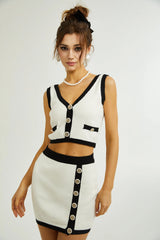 Emmelina cropped top & skirt matching set