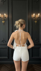 Maison Celie Fleur Lace Halter Top
