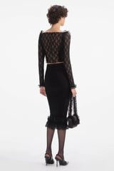 Meghn Lace Ruffle Top