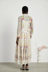 Désirée pleated floral-print midi dress