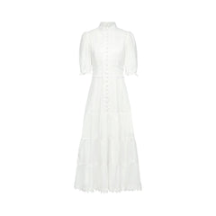 Coline lace floral-embroidered midi dress
