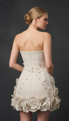 Maison Celie Ivory Blossom Couture Mini Dress