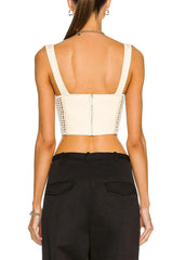 Arlette Crochet Corset Top - Beige