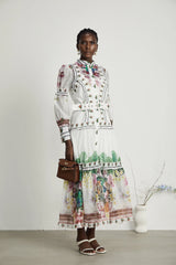 Gabi ruffled floral-print midi dress