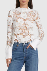 Cavallo Guipure Lace Long Sleeve Blouse