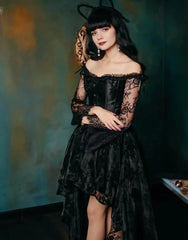 Women Black Queen Mini Dress