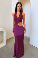 Walker Halter Maxi Dress Burgundy